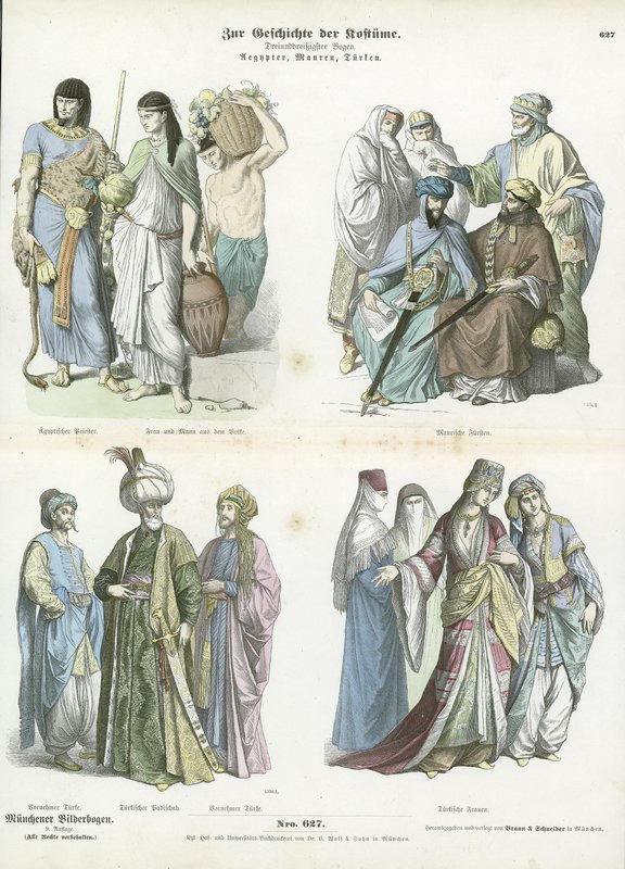Mısır, Mağribi ve Türk kostümleri by German School