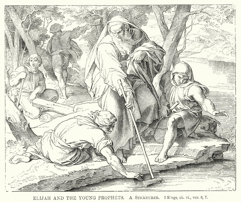 İlyas ve Genç Peygamberler, 2 Kral, ch vi, ver 6, 7 (gravür) by German School