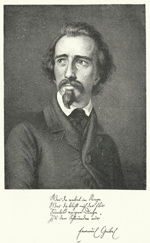 Emanuel Geibel, Alman şair ve oyun yazarı (gravür) by German School
