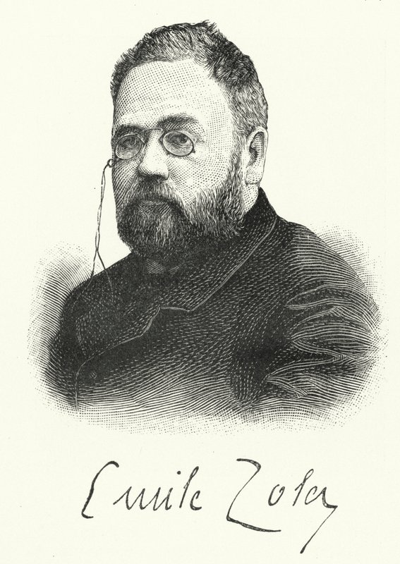 Emile Zola, Fransız romancı ve oyun yazarı (litho) by German School