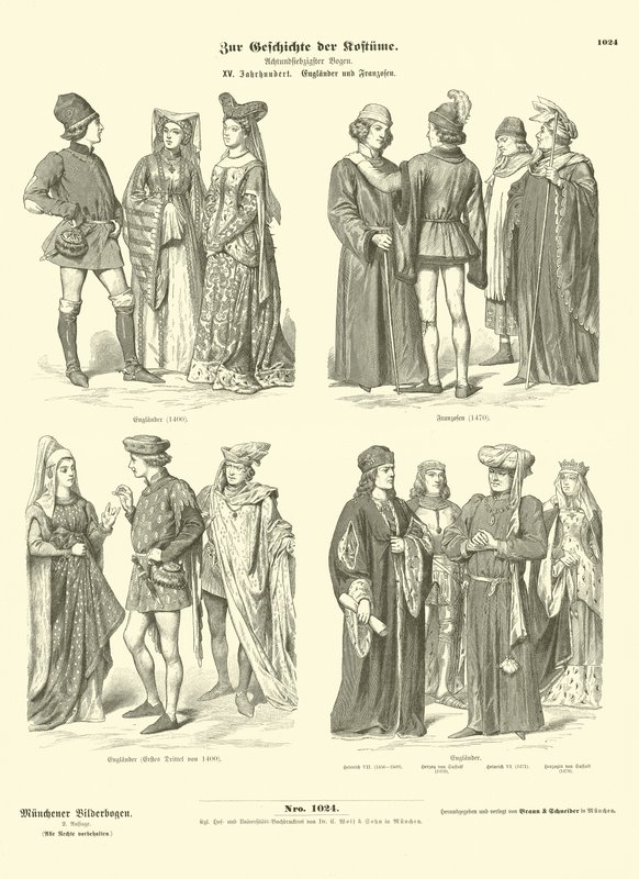 İngiliz ve Fransız kostümleri, 15. Yüzyıl by German School