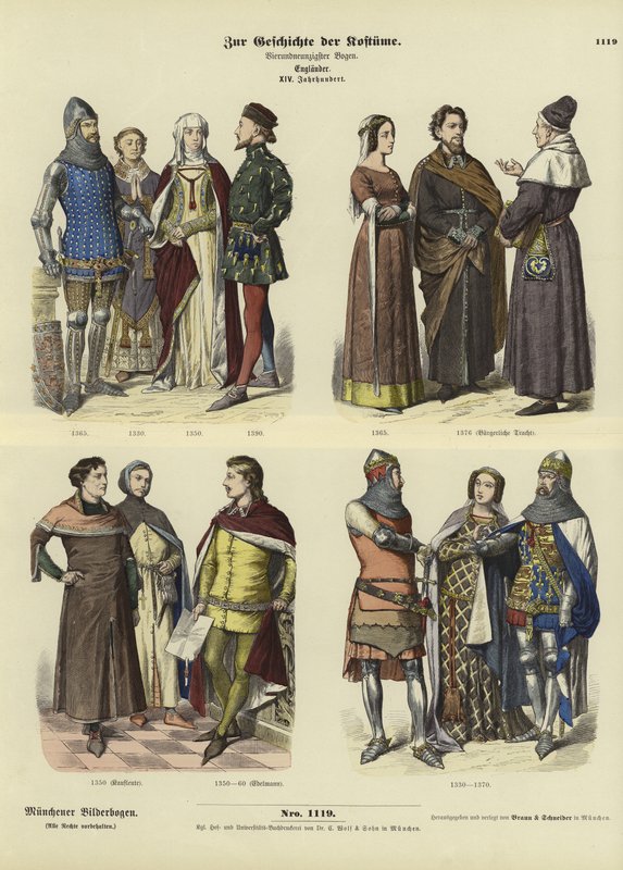 İngiliz kostümleri, 14. yüzyıl by German School