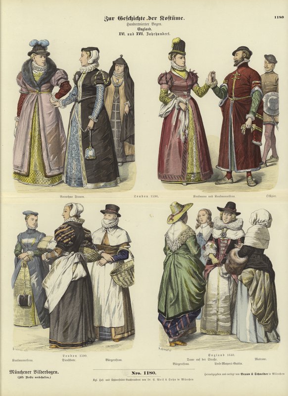 İngiliz kostümleri, 16. ve 17. Yüzyıl by German School
