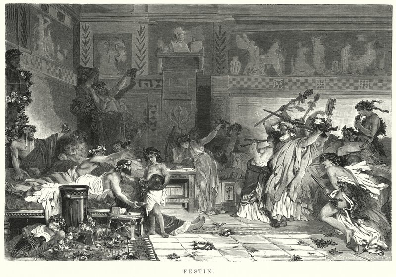 Bir Roma şöleninde (lito) yemekten sonra eğlence by German School