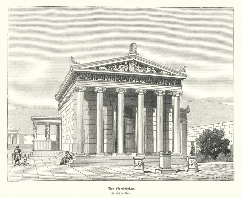 Erechtheion, Athena ve Poseidon
