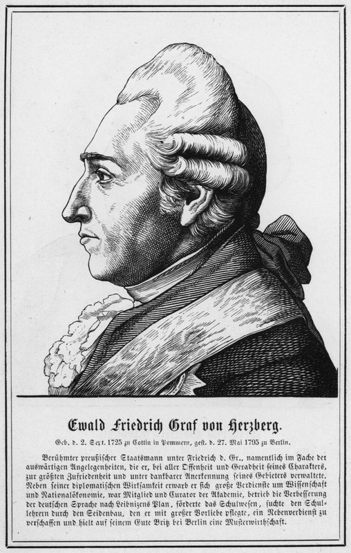 Ewald Friedrich Graf von Herzberg (gravür) by German School