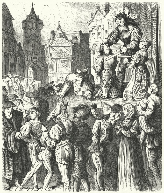 Titus Andronicus'tan infaz sahnesi (gravür) by German School