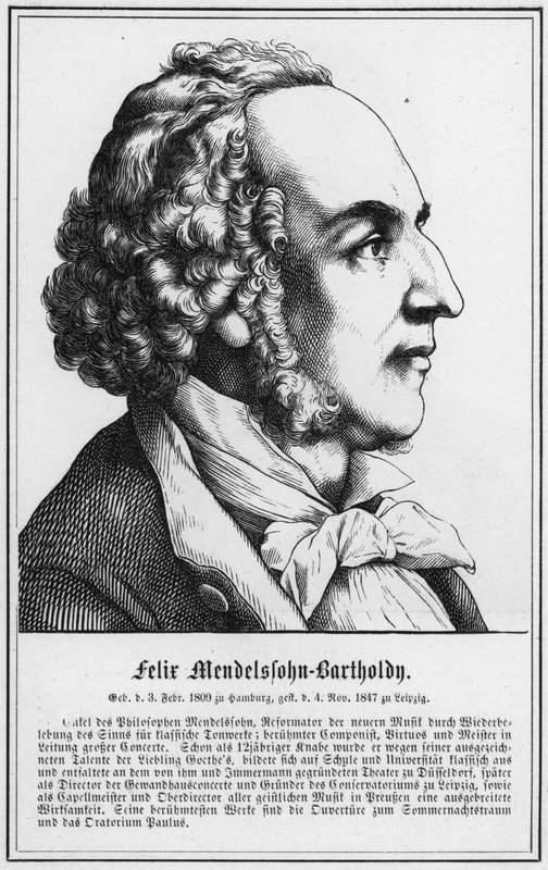 Felix Mendelssohn-Bartholdy (gravür) by German School