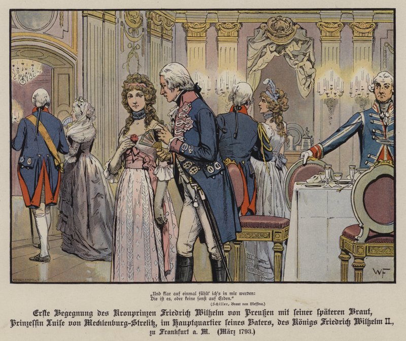 Prusya Veliaht Prensi Frederick William ve müstakbel gelini Mecklenburg-Strelitz Prensesi Louise