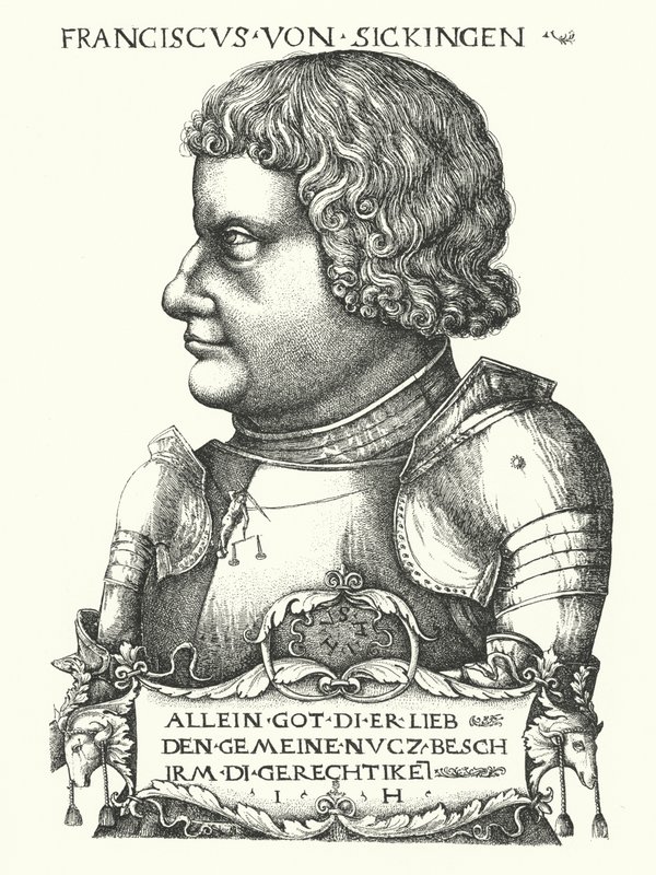 Franz von Sickingen, Reform döneminin Alman şövalyesi (gravür) by German School