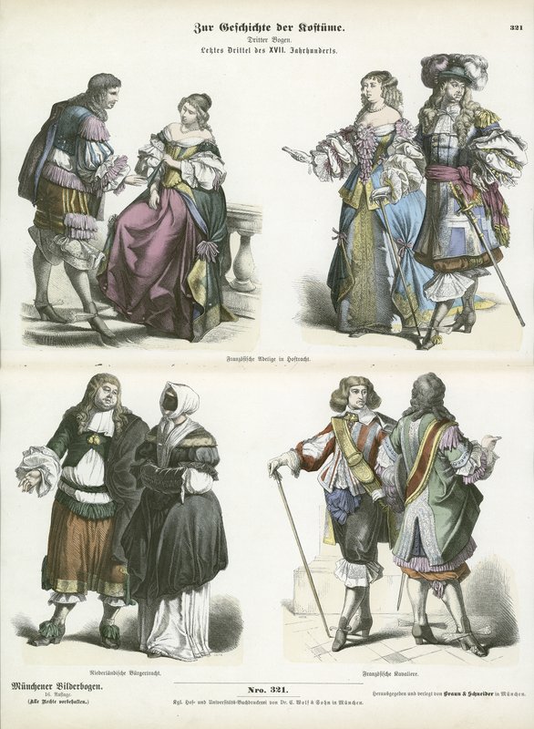 Fransız ve Hollanda kostümleri, 17. yüzyılın başlarında by German School