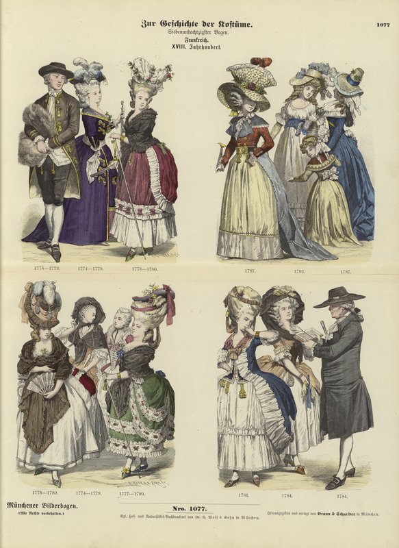 Fransız kostümleri, 18. yüzyıl by German School