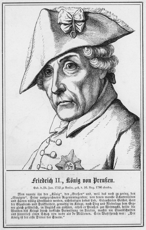 Frederick II, Prusya Kralı (gravür) by German School