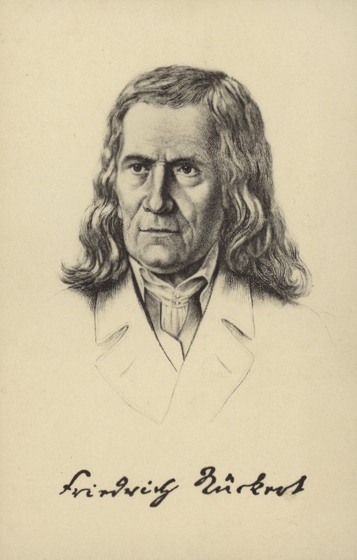 Friedrich Rueckert (1788-1866), Alman şair, çevirmen ve Doğu dilleri profesörü (lito) by German School