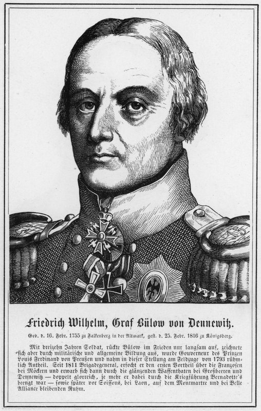 Friedrich Wilhelm, Kont Bulow von Dennewik (gravür) by German School