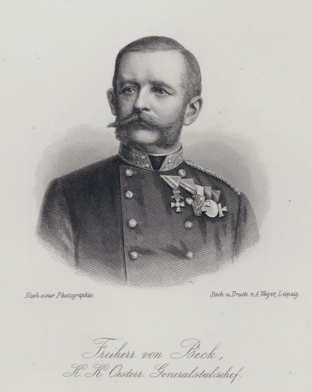 Friedrich von Beck-Rzikowsky, Avusturyalı general (gravür) by German School