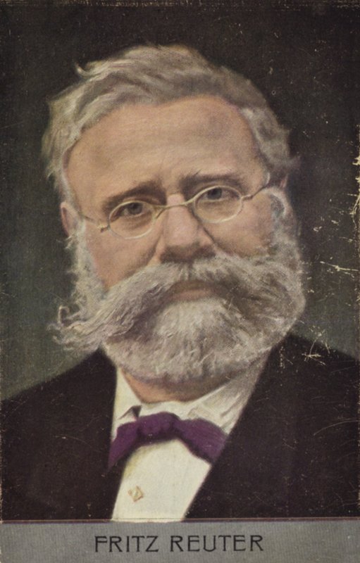 Fritz Reuter (1810-1874), Alman romancı (renkli taşbaskı) by German School
