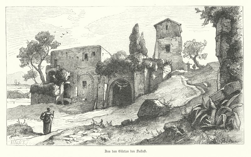 Sallust Bahçeleri, Roma (gravür) by German School