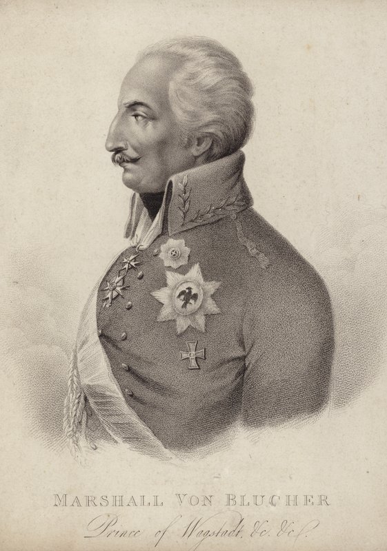 Gebhard von Blucher, Prusya Mareşali (gravür) by German School