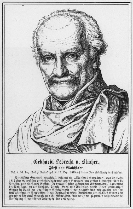 Gebhardt Lebrecht von Blucher, Wahlstadt Prensi (gravür) by German School
