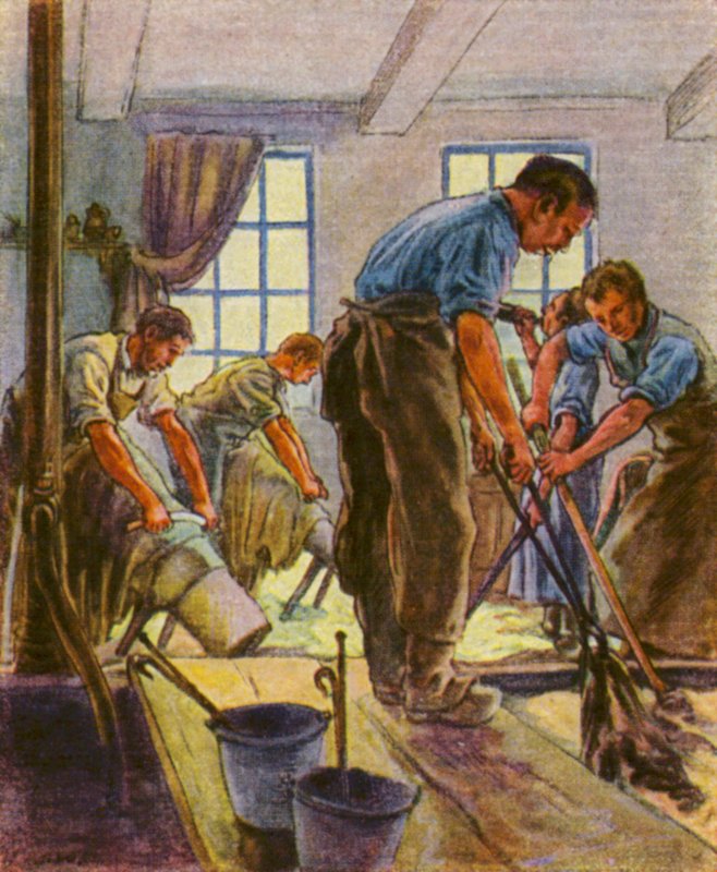 Gerber und Farber / Tabakçılar ve Boyacılar (renkli lito) by German School