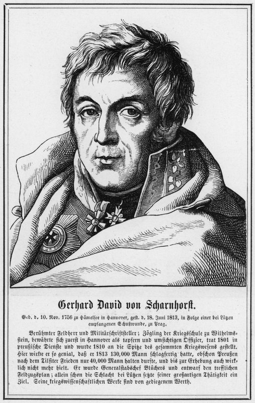 Gerhard David von Scharnhorst (gravür) by German School
