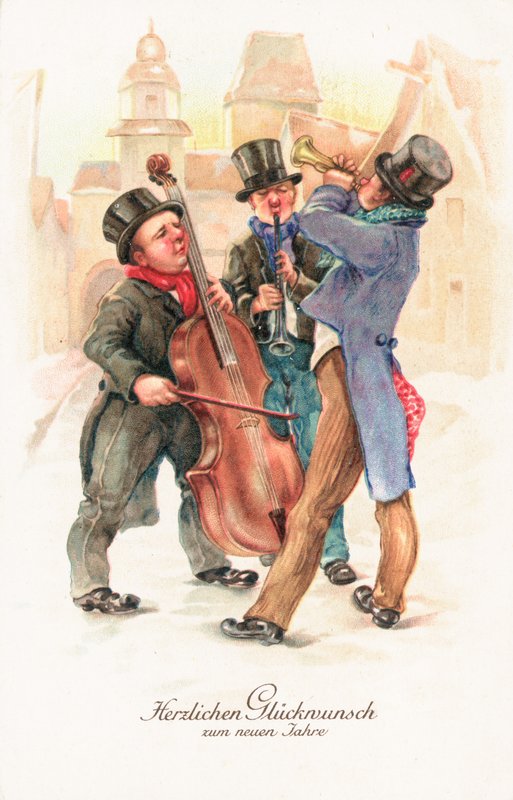 Alman Yeni Yıl kartı (renkli taş) by German School