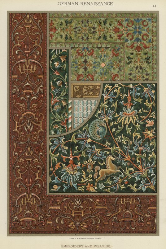 Alman Rönesansı, Nakış ve Dokuma (renkli taş) by German School