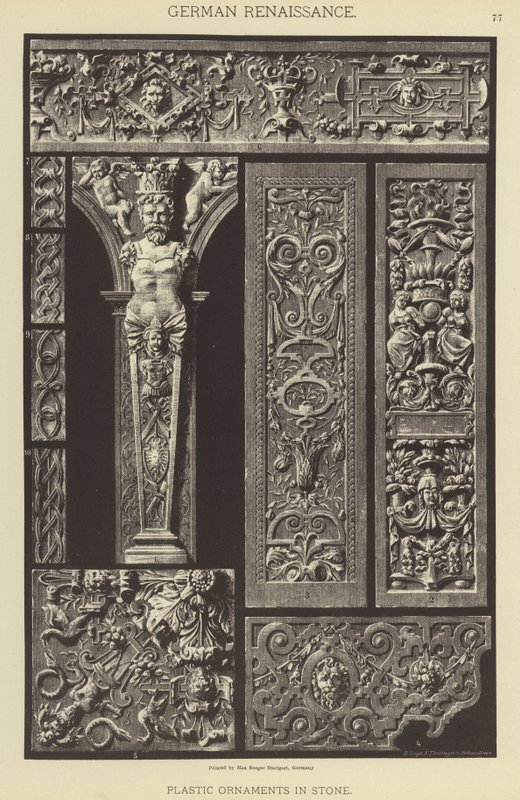 Alman Rönesansı, Taştan Plastik Süsler (renkli taş) by German School