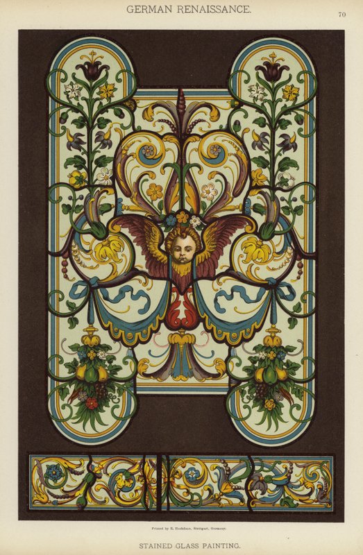 Alman Rönesansı, Vitray Resmi (renkli lito) by German School