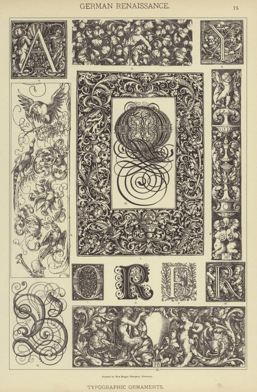 Alman Rönesansı, Tipografik Süsler (renkli taş) by German School
