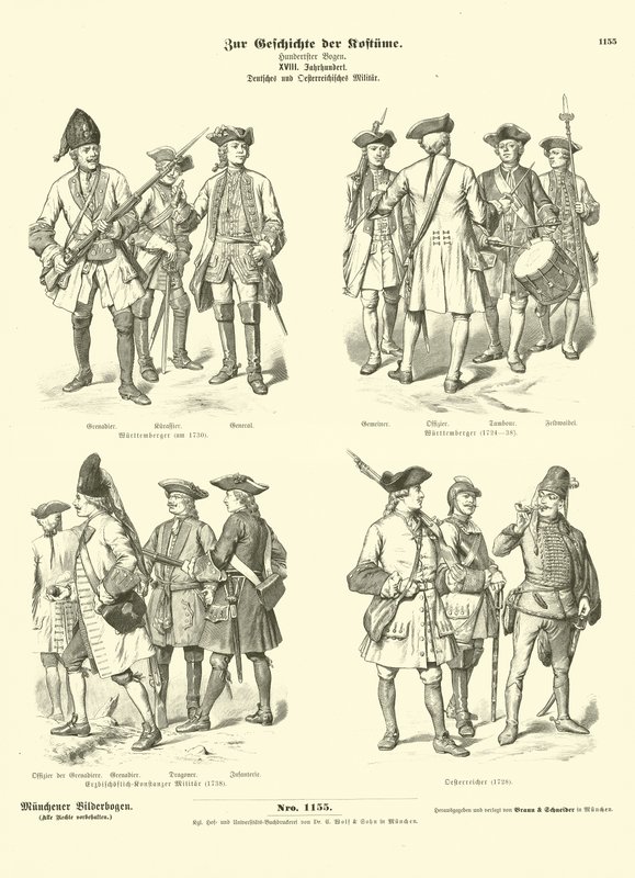 Alman ve Avusturya askeri üniformaları, 18. yüzyıl by German School