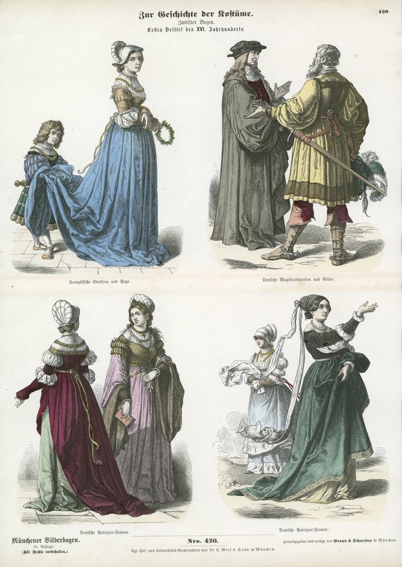 Alman ve Fransız kostümleri, 16. yüzyılın başları by German School
