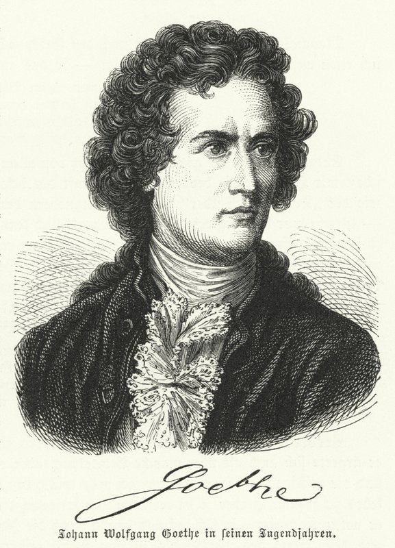 Alman yazar Johann Wolfgang Goethe (1749-1832) gençliğinde by German School