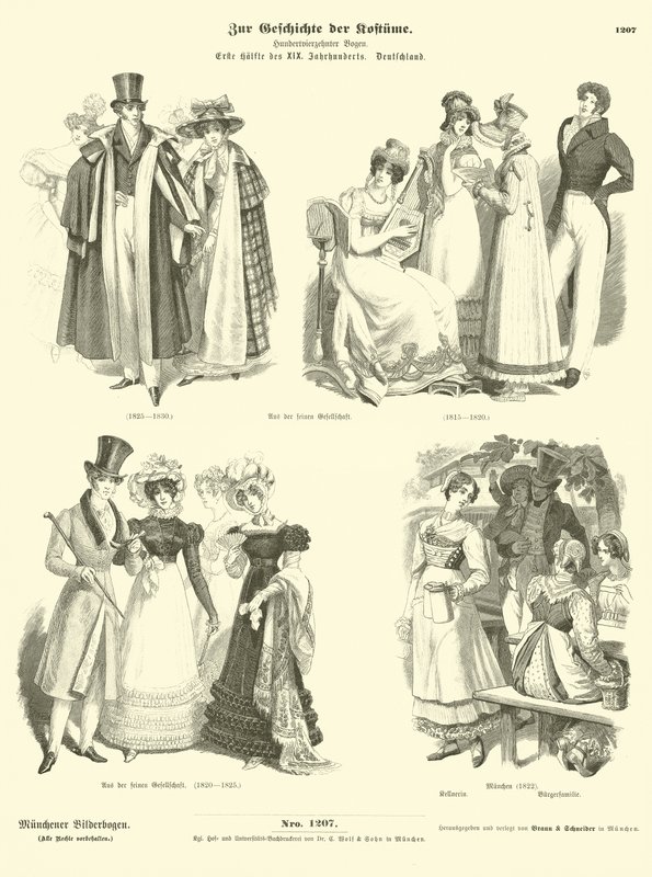 Alman kostümleri, 19. yüzyılın ilk yarısı by German School