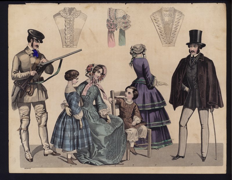 Alman moda levhası, 19. yüzyıl ortası (renkli gravür) by German School