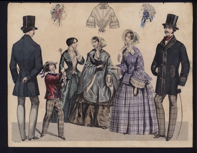 Alman moda levhası, 19. yüzyıl ortası (renkli gravür) by German School