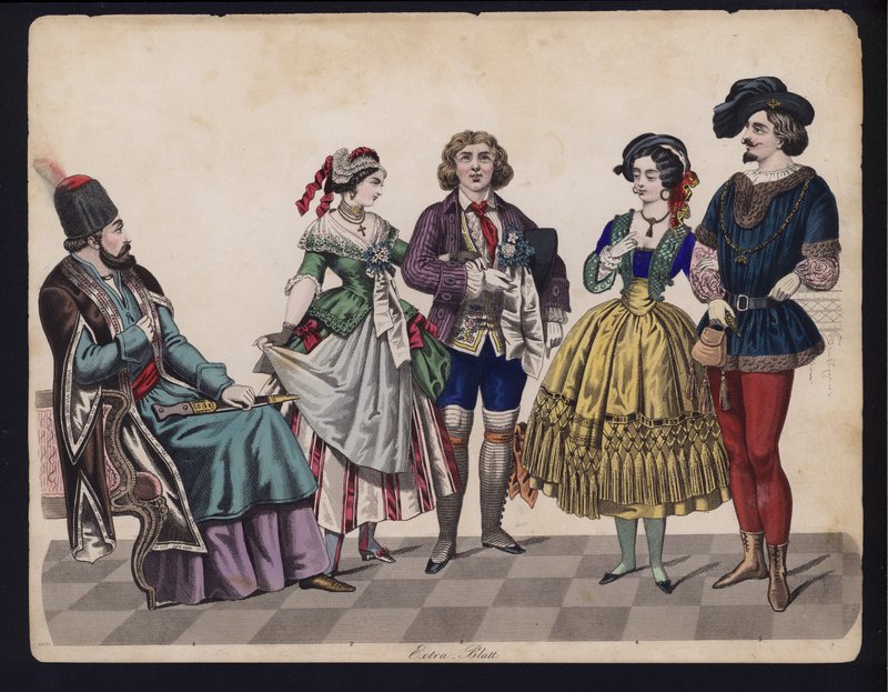 Alman moda levhası, 19. yüzyıl ortası (renkli gravür) by German School