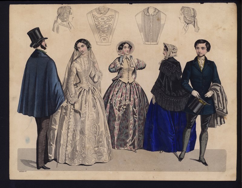 Alman moda levhası, 19. yüzyıl ortası (renkli gravür) by German School