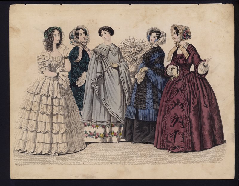 Alman moda levhası, 19. yüzyıl ortası (renkli gravür) by German School
