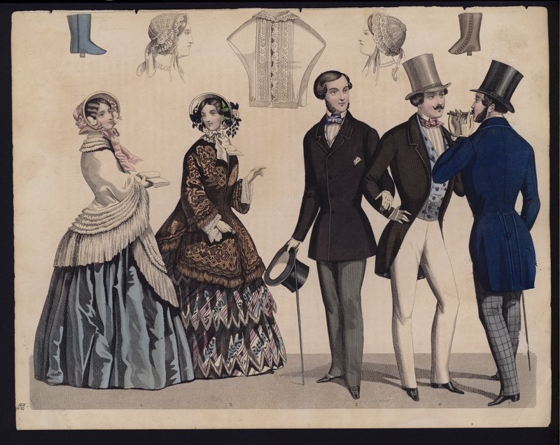 Alman moda levhası, 19. yüzyıl ortası (renkli gravür) by German School