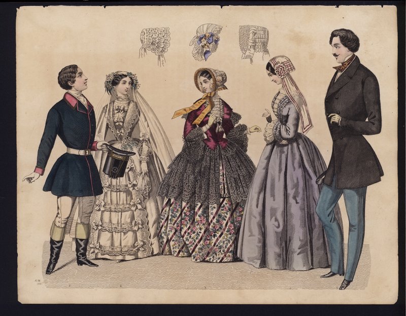 Alman moda levhası, 19. yüzyıl ortası (renkli gravür) by German School