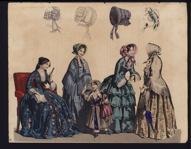 Alman moda levhası, 19. yüzyıl ortası (renkli gravür) by German School