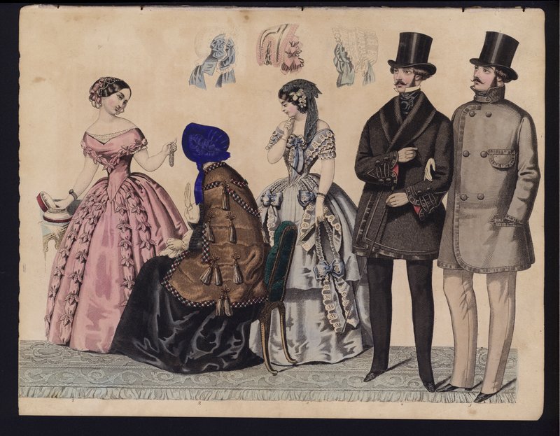 Alman moda levhası, 19. yüzyıl ortası (renkli gravür) by German School