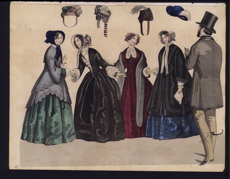 Alman moda levhası, 19. yüzyıl ortası (renkli gravür) by German School