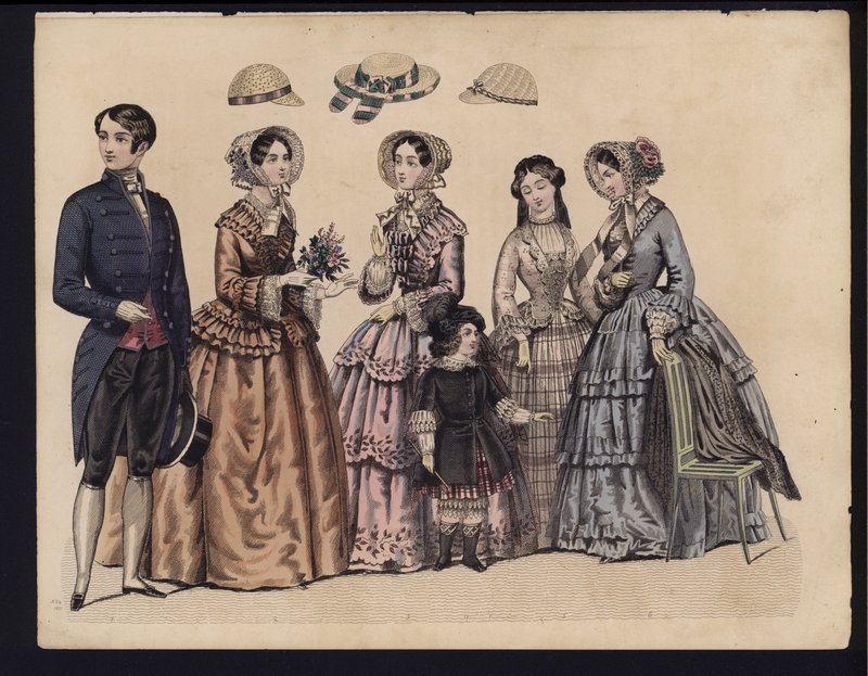 Alman moda levhası, 19. yüzyıl ortası (renkli gravür) by German School