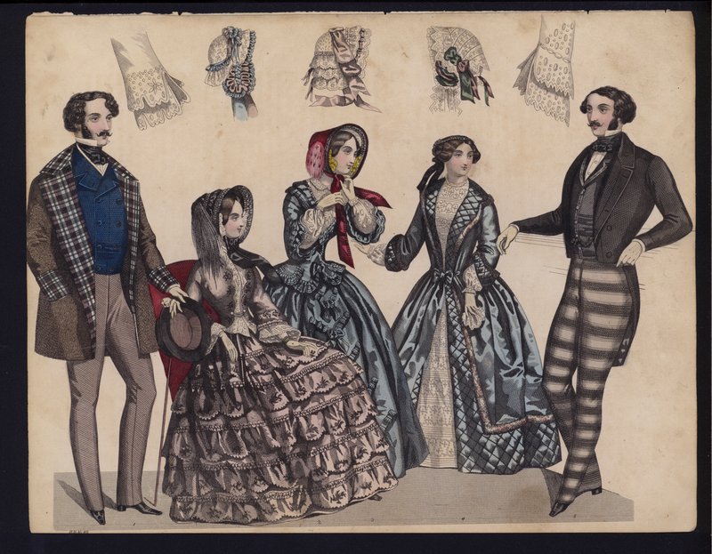Alman moda levhası, 19. yüzyıl ortası (renkli gravür) by German School