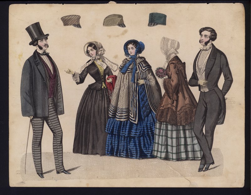 Alman moda levhası, 19. yüzyıl ortası (renkli gravür) by German School