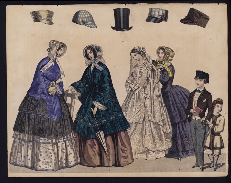 Alman moda levhası, 19. yüzyıl ortası (renkli gravür) by German School