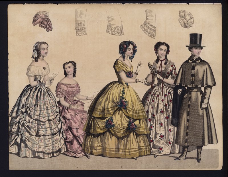 Alman moda levhası, 19. yüzyıl ortası (renkli gravür) by German School